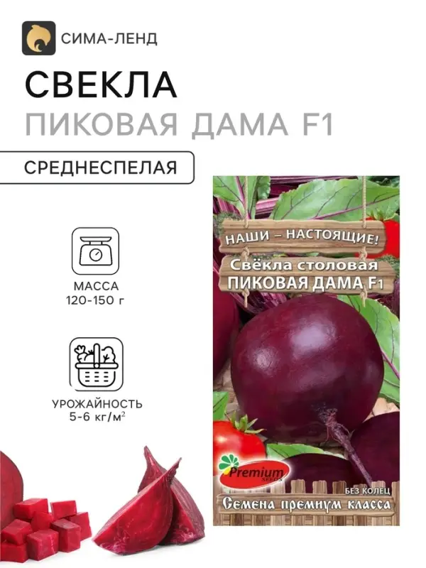 Семена Свёкла столовая &laquo;Пиковая дама&raquo;, F1, 1 г, Premium seeds
