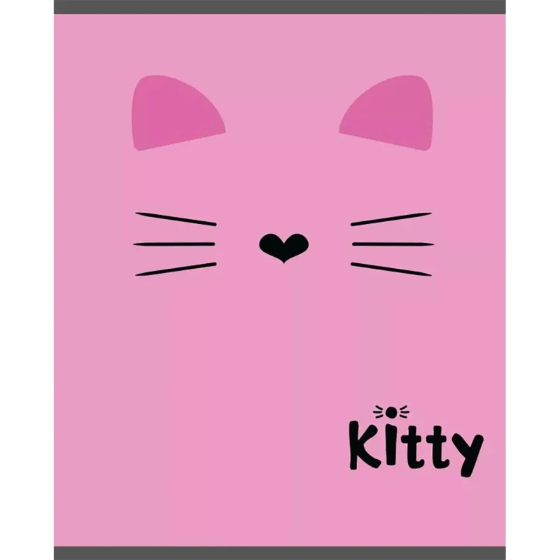 Тетрадь общая А5 48л №1School Kitty роз,клет,скреп, ВД-лак 4шт/уп(1819933)