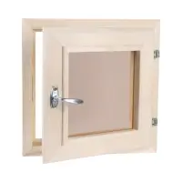 Окно деревянное для бани и сауны, 40&times;40 см, двойное стекло, цвет бронзовый