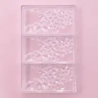 Форма для шоколада KONFINETTA &laquo;Иней&raquo;, пластик, 27.5&times;17.5&times;2.5 см, 3 ячейки 15.3&times;7.5&times;0.8 см, прозрачная