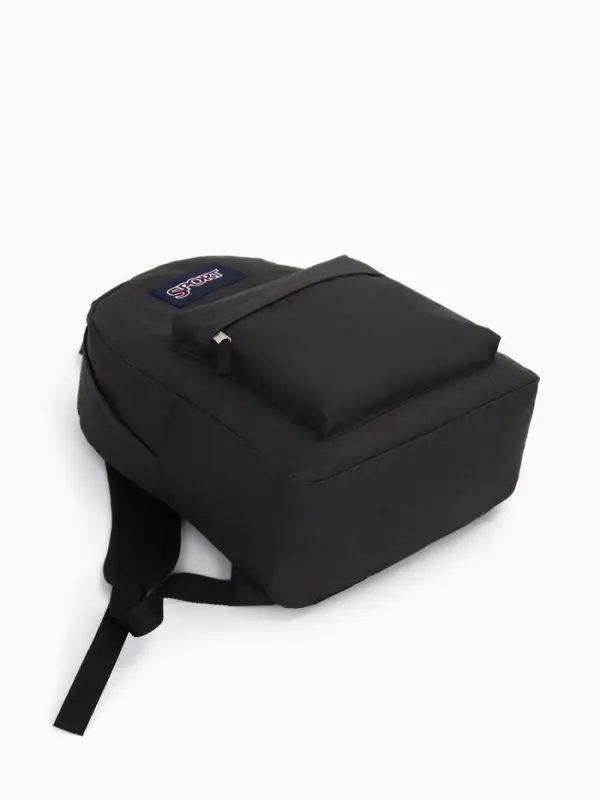 Рюкзак школьный на молнии, с карманом, размер 30&times;14&times;41 см, чёрный