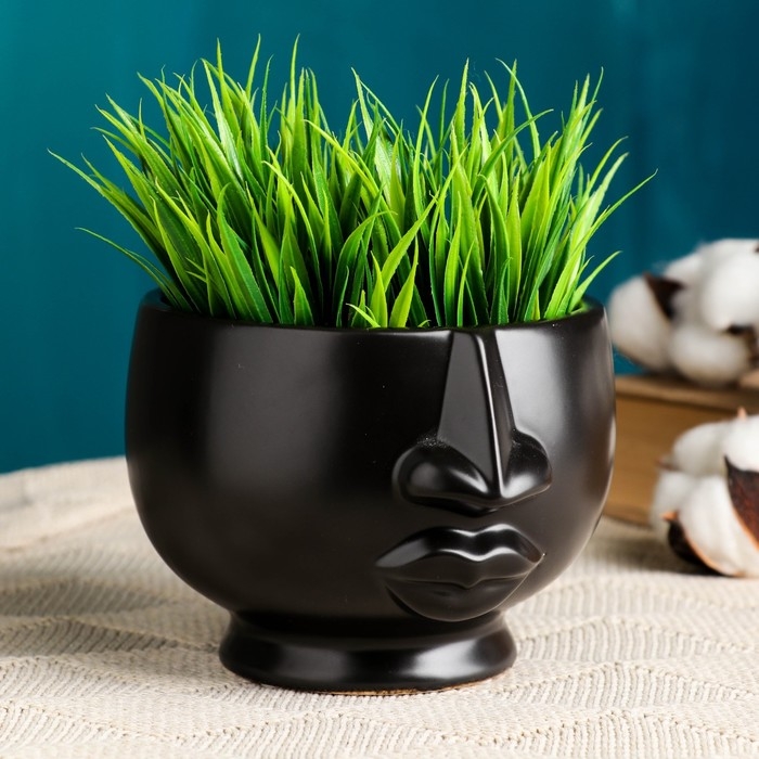 Кашпо  Кашпо "Дыхание" черное, 12х12х10см