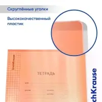 Тетрадь 18 листов в клетку, ErichKrause "Классика CoverPrо Neon", пластиковая обложка, блок офсет 100% белизна, оранжевая