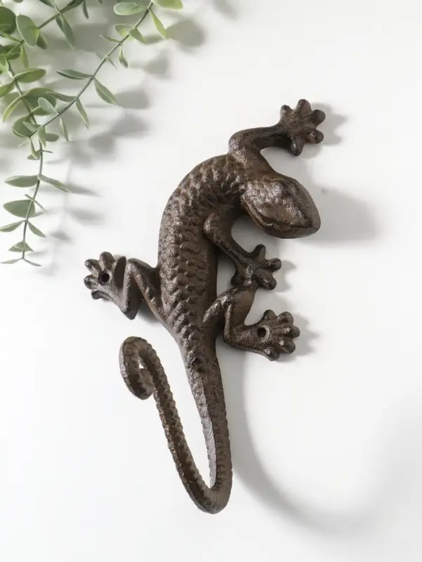 Крючок настенный &laquo;Ящерица&raquo;, ключница декоративная, чугун, 20&times;15&times;11 см
