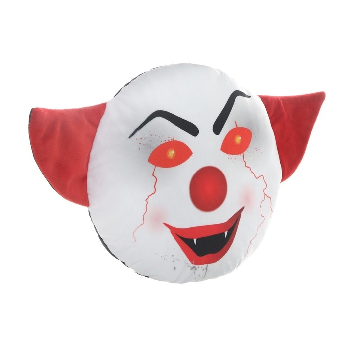 Подушка на подголовник МАТЕХ 18+ LINE, Клоун молнии, 30 х 30 х 10 см, черно-красный Подушка на подголовник МАТЕХ 18+ LINE, Клоун молнии, 30 х 30 х 10 см, черно-красный