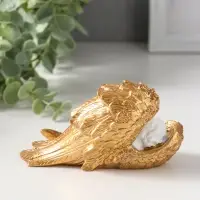 Сувенир полистоун "Спящий белоснежный ангел с золотыми крыльями" 5,7х13х7,5 см