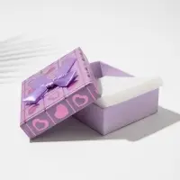 Коробочка подарочная под набор «Сердца», 7×9 (размер полезной части 6.5×8.5 см), МИКС, вставка белая