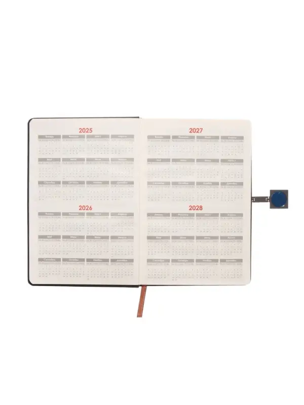 Ежедневник недатированный формат А5, с хлястиком, 96л, линия, пвх, Черный