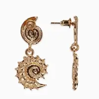 Серьги металл "Ракушки", цвет золото