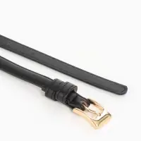 Ремень женский тонкий, 110&times;1.3 см, классическая пряжка металл, золотистая, чёрный