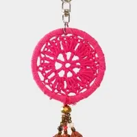 Брелок "Ловец снов" 19 см, цв. ярко-розовый Брелок "Ловец снов" 19 см, цв. ярко-розовый