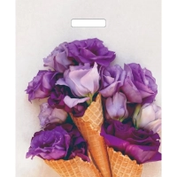 Пакет с вырубной ручкой 38х48+3 (60)&nbsp; глянец Букет/микс 25 шт/уп