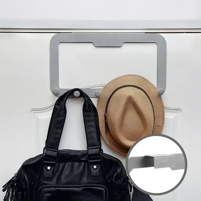 Вешалка ТУНДРА TVS001, металлическая, шестирожковая, накидная, цвет серый