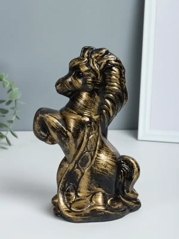 Копилка "Лошадка с попоном" высота 25 см, античный