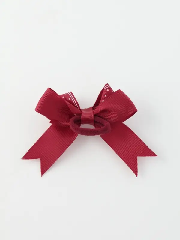 Бант для волос на резинке &laquo;Школьница&raquo;, звезда, 12 см, красный