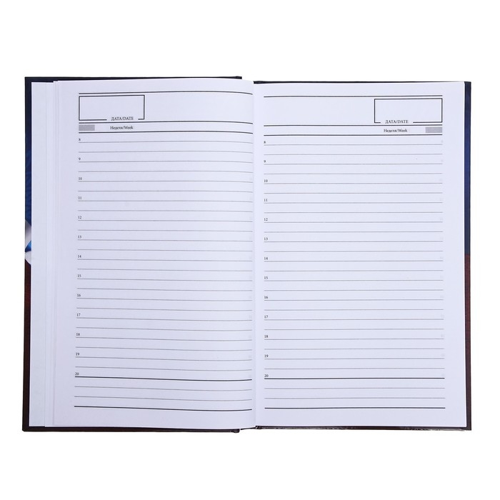 Ежедневник недатированный А5, 128 листов Ежедневник недатированный А5, 128 листов "ГЕРБ РФ", твёрдая обложка, глянцевая ламинация, сине-красный