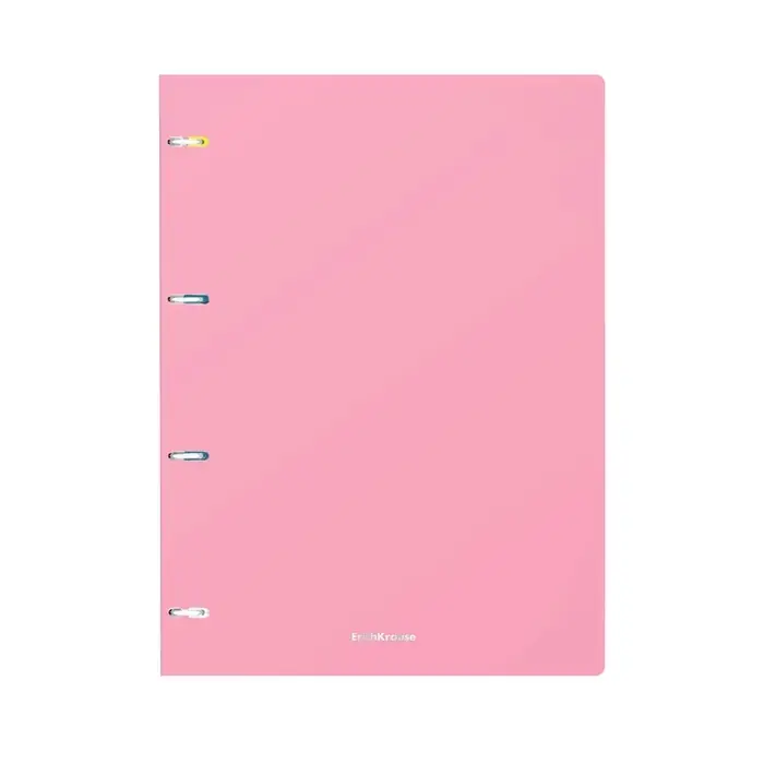 Тетрадь на кольцах ErichKrause. Pastel А4, 80 листов, в клетку, пластиковая обложка, блок офсет, 100% белизна, МИКС