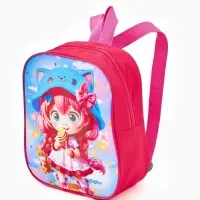 Рюкзак детский 20,5*9*24, отд на молнии, девочка ярко-розовый
