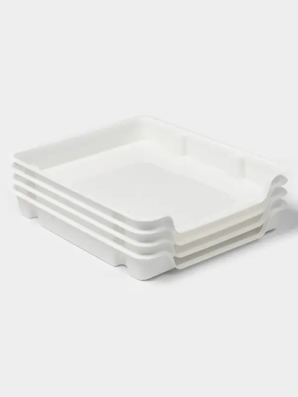 Набор лотков для заморозки продуктов Альтернатива, пластик, 34.7&times;29&times;4.3 см, 4 шт., белый
