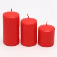 Свеча столбик 6&times;7.5, 10, 12.5 см, набор 3 шт., красный