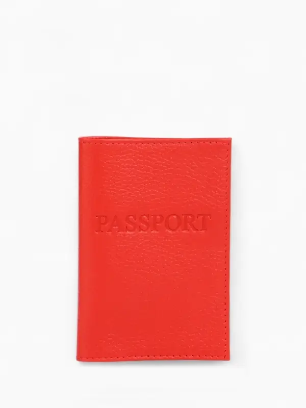 Обложка для паспорта 9,5*0,5*13,5, загран, флотер красный (17)