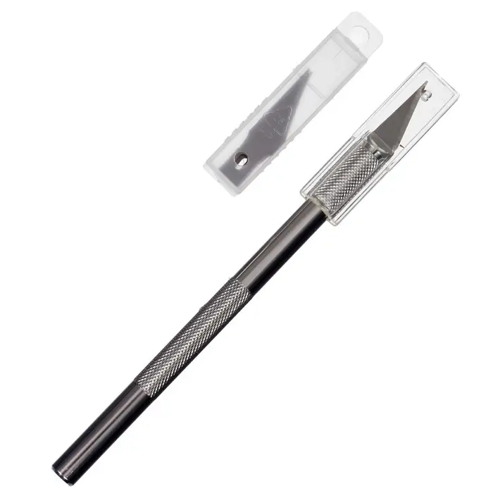 Нож канцелярский скальпель, 5 запасных лезвий, Calligrata TOP