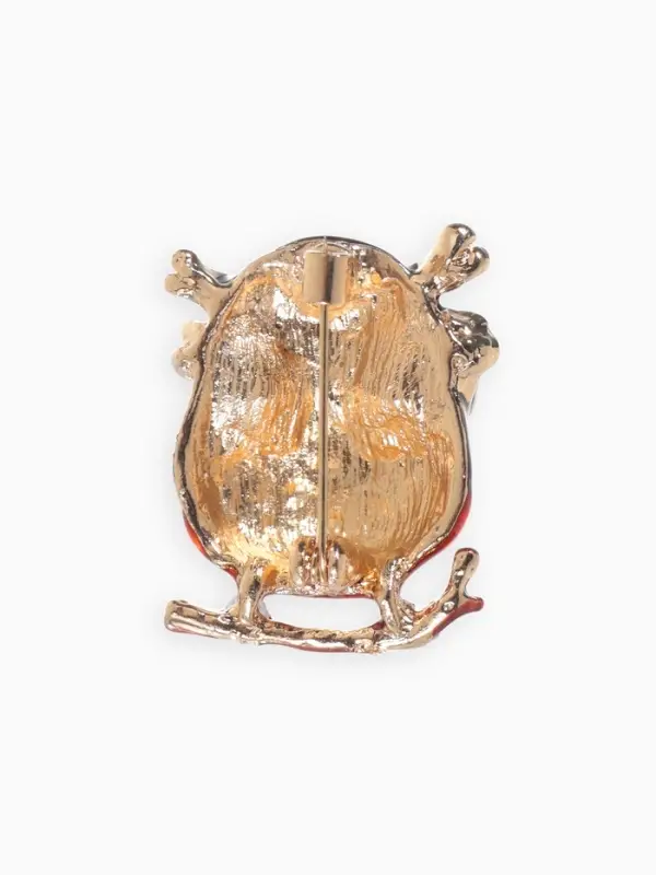 Брошь &laquo;Филин в очках&raquo;, цветная в золоте