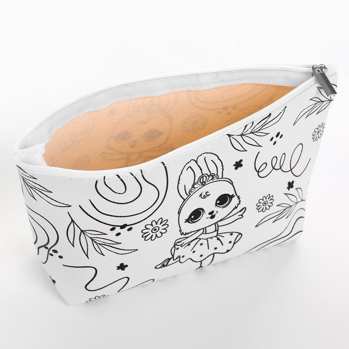 Косметичка-раскраска  Косметичка-раскраска "Зайка-балерина", 20 х 10 х 5 см