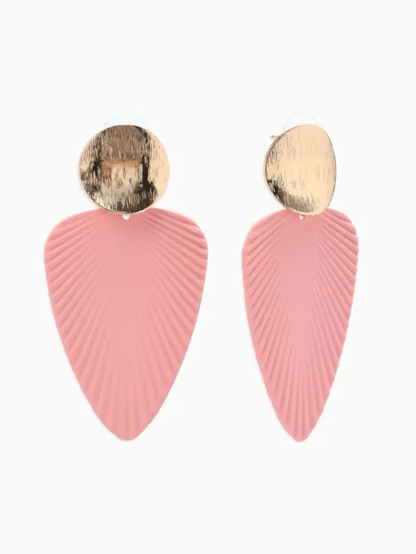 Серьги металл &laquo;Геометрия&raquo;, линии, розовые в золоте