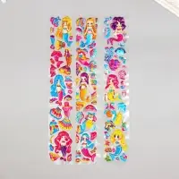 Наклейка пластик объёмные &laquo;Русалки и наряды&raquo;, с золотой обводкой, 33.5&times;6 см, МИКС