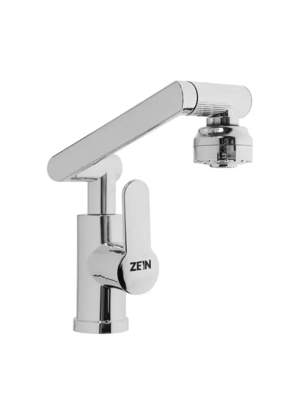 Смеситель для кухни ZEIN Z3707, регулируемый излив высотой 25 см, аэратор 2 режима, хром