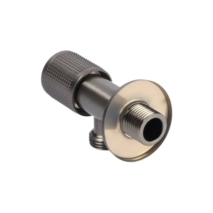 Кран угловой ZEIN engr, 1/2" &times; 1/2", кран-букса латунь/керамика, нерж. сталь, графит