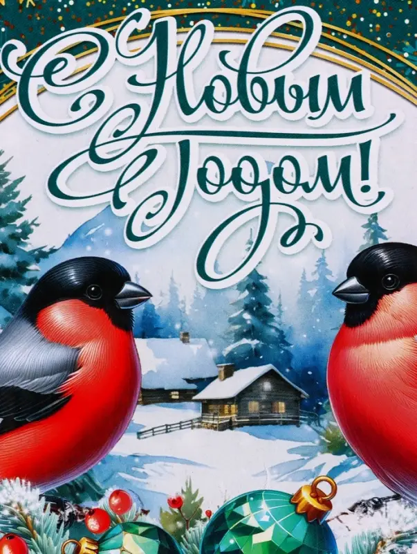 Коробка подарочная складная Коробка подарочная складная "Снегири" 23 х 8,5 х 23 см