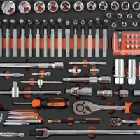 Набор головок торцевых 1/4", 1/2"DR с аксессуарами и вставками-битами в EVA ложементе 560х375 мм, 13