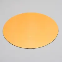 Подложка для торта, круглая, золото - белый, 22 см, 1.5 мм