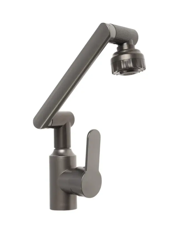 Смеситель для кухни ZEIN Z3706, регулируемый излив высотой 25 см, аэратор 2 режима, графит