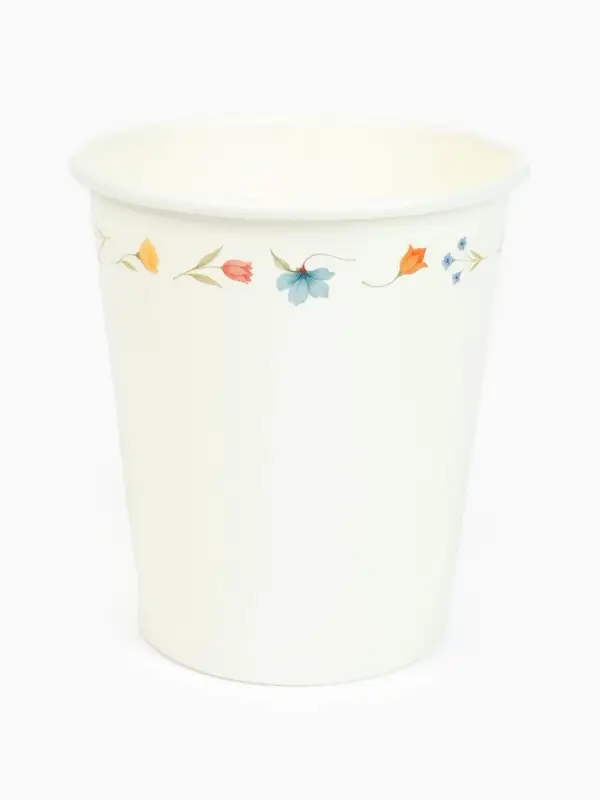 Стакан одноразовый бумажный «Керамика с цветами», белый, 250 мл