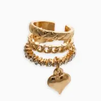 Кафф &laquo;Стиль&raquo; сердце, стеганое, белые в золоте