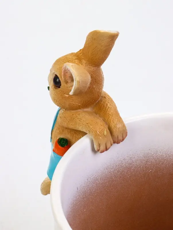 Фигурка для флорариума &laquo;Зайчишка с розой&raquo;, декор на кашпо, 17&times;7&times;7 см