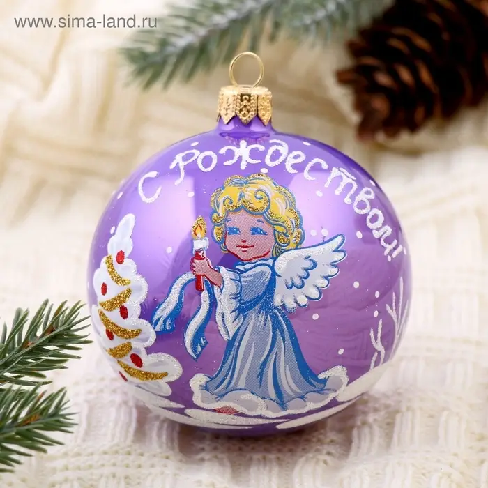 Ёлочный шар &laquo;Рождественская сказка&raquo; новогодний, d=8.5 см, МИКС