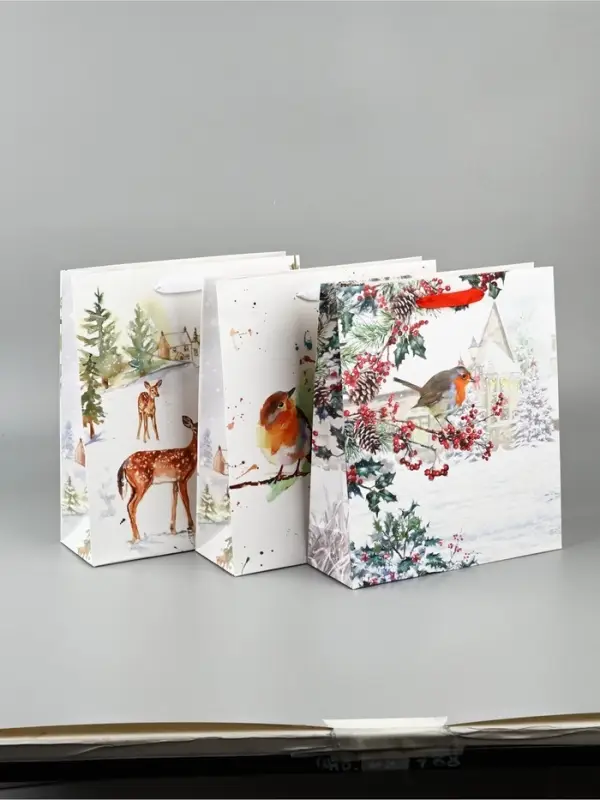 Набор пакетов &laquo;Новый год&raquo;, 3 шт,  26 &times; 30 &times; 9 см