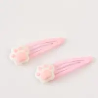 Заколка для волос «Лапки» розовые 2 шт, Коты аристократы Заколка для волос «Лапки» розовые 2 шт, Коты аристократы