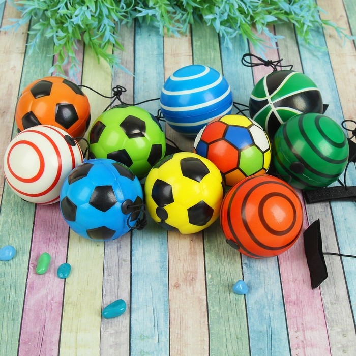 Мяч «Спорт», мягкий, на резинке, цвета МИКС Мяч «Спорт», мягкий, на резинке, цвета МИКС