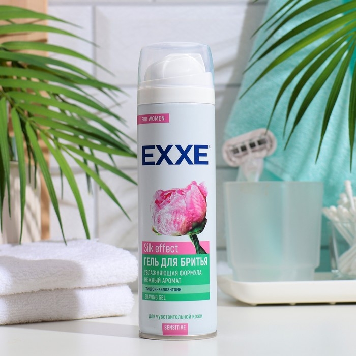 Гель для бритья Exxe sensitive Silk effect, женский, с экстрактом ромашки, 200 мл Гель для бритья Exxe sensitive Silk effect, женский, с экстрактом ромашки, 200 мл