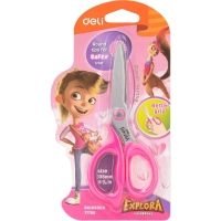 Ножницы детские Deli Explora E77755, сталь, ассиметр ручки, 135 мм, розовый