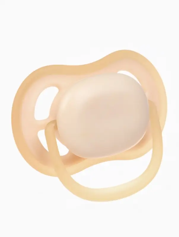 Соска-пустышка ортодонтическая, силикон, от 6 мес., бежевая