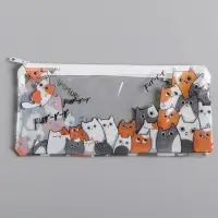 Пенал мягкий 1 отделение, 95 х 205 мм, плоский, ПВХ, Calligrata "Коты"