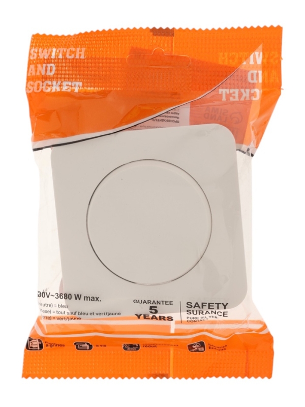 Выключатель, серия "Circular", 10 А, 1 кл., скрытый, белый