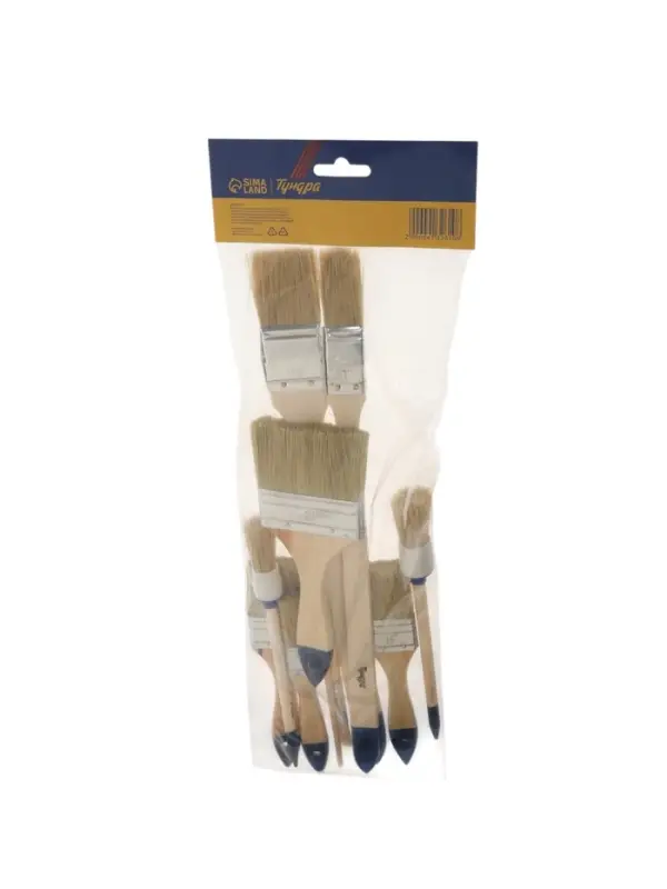 Набор кистей ТУНДРА, плоские, круглые, радиаторные, для масляной краски, 10 шт.