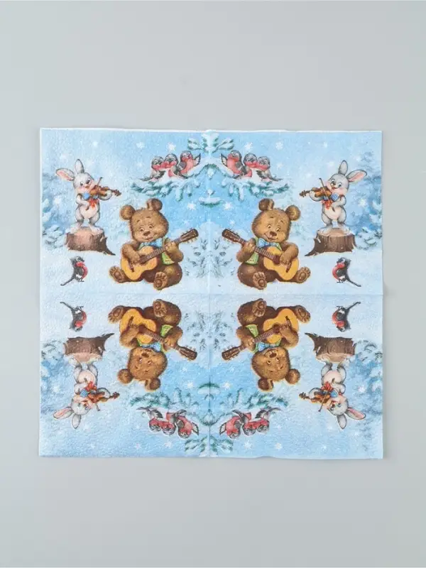Салфетки бумажные однослойные &laquo;Советский Новый год&raquo;, 24&times;24 см, набор 50 шт.